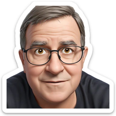 smiling boy adjusting his glasses sticker