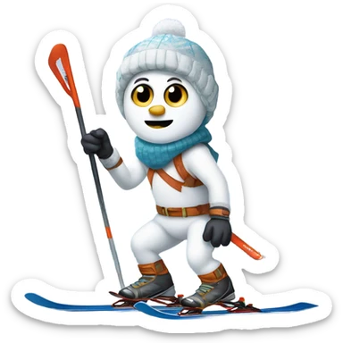 cross-country skiing abominable snowman sticker