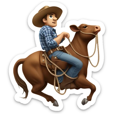 Cowboy bull rider  sticker
