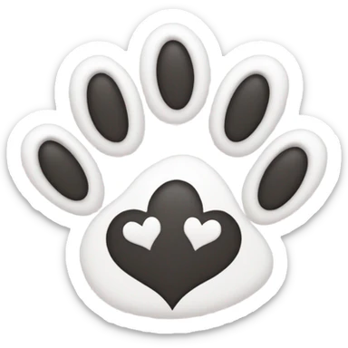 White heart with dogs paw sticker