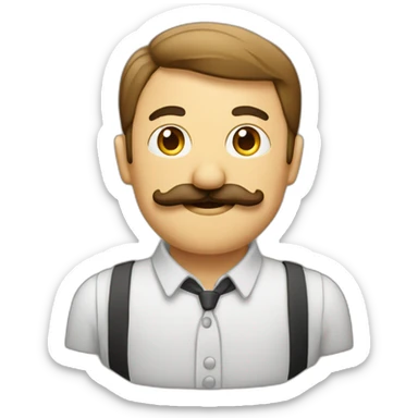 Personne avec moustache carré sticker