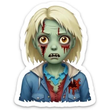 Zombie girl sticker