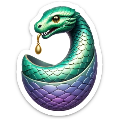 Orphic Egg with serpent wrapped around it sticker