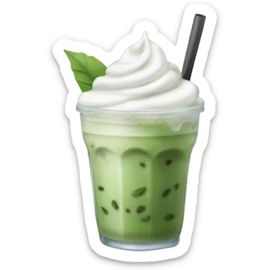 Iced matcha latte ohne Sahne und ohne Gesicht  sticker