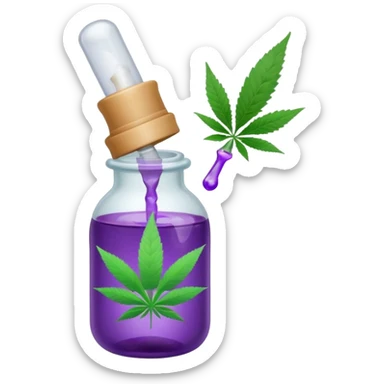 baby bottle with purple liquid and marijuana joint sticker