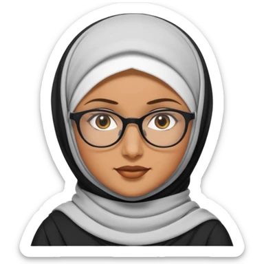 madre con jafas arabe con un panuelo tapandole todo el cabello sticker