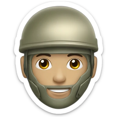 a soldier with a metal prosthesis sticker