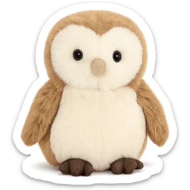 cute barn owl jellycat plushie sticker