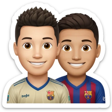 Prime noodle hair ronaldo and prime 2012 messi Smiling in one Photo  sticker