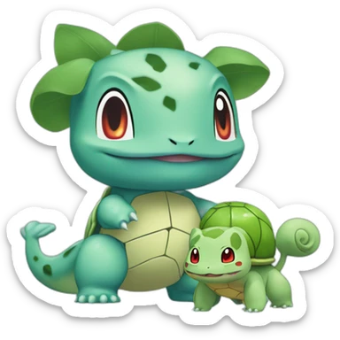 create a new pokemon mixing Bulbasaur and Squirtle sticker