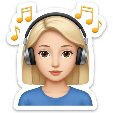 müzik dinleyen kadın sticker