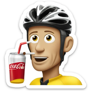 Lance Armstrong drinking Coke sticker
