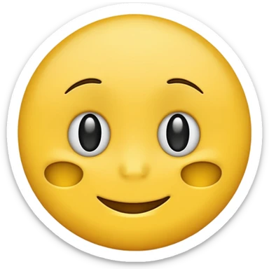 simple 2D yellow emoji, Facebook style, big fake smile, sad teary eyes sticker
