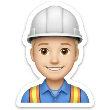 Engineer white helmet sticker