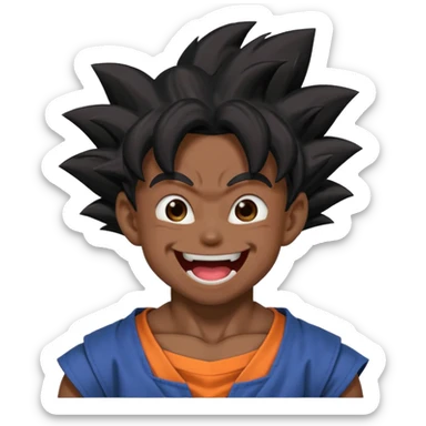 Goku black laugh trempling scary  sticker