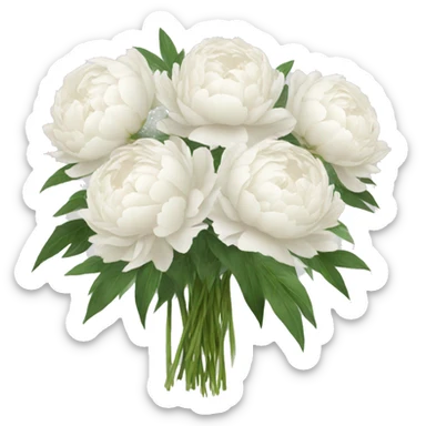 A large bouquet of white peonies sticker