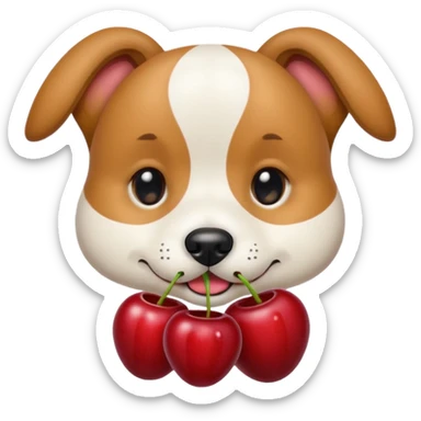 dog with cherries sticker