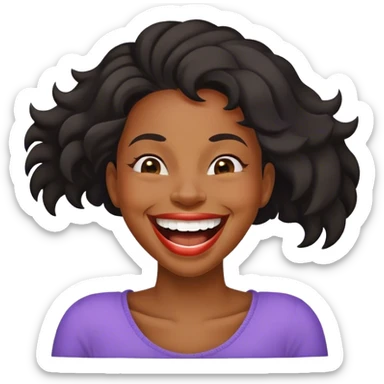 Black woman laughing hysterically  sticker