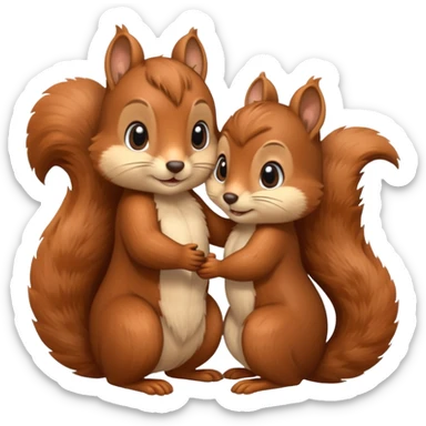 two squirrels cuddling sticker