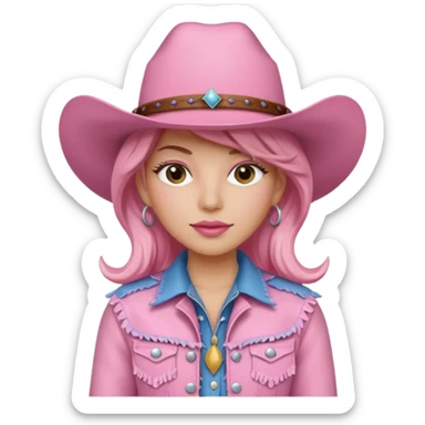 Pink cowgirl  sticker