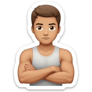 Arms crossed crashing out guy sticker