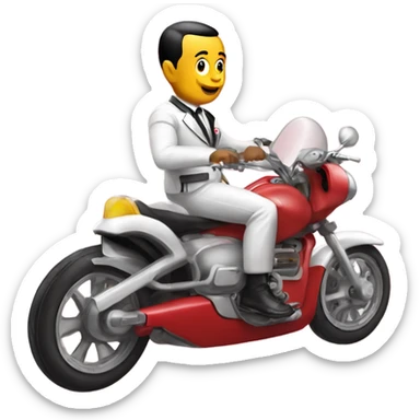 Pee wee Herman on a rocket bike sticker