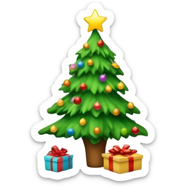 christmas tree with presents  sticker
