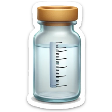 Clear glass insulin vial with a plain label sticker