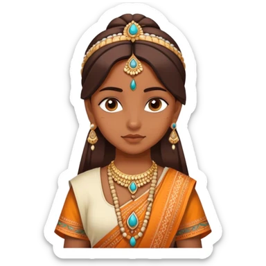 Girl with an Indian attire sticker