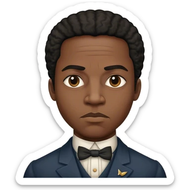 Cinematic Realistic Martin Luther King Jr. Portrait Emoji, depicted as a compassionate determined civil rights leader in period attire with a powerful gaze, rendered with rich textures and inspiring dynamic lighting that captures his historic legacy. sticker