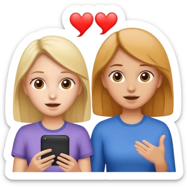 two girls practice speaking  sticker