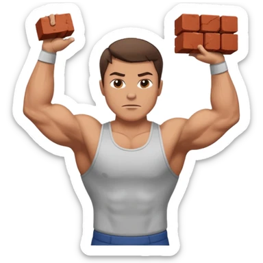 guy throwing brick  sticker