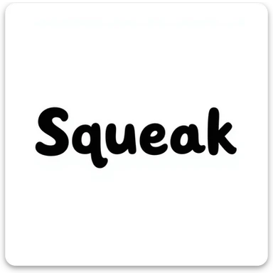'Squeak' word in a playful hand drawn doodle style with fun and lively lettering sticker