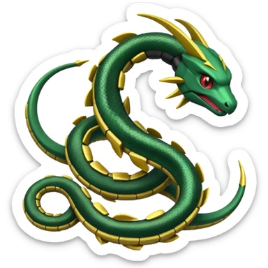 Mega rayuaza pokemon from pokemon anime and make it little cool sticker