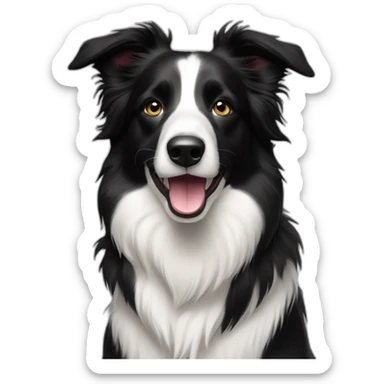 Happy-black-and-white-border-collie sticker