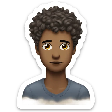 A guy thinking really hard to have a new idea!  sticker