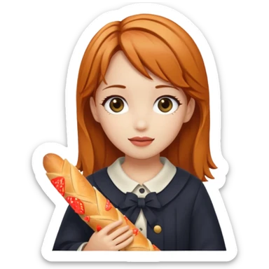 can you make kasane teto holding a baguette in a png format sticker