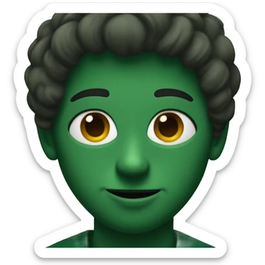 a dark green heart  sticker