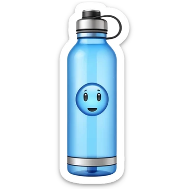 A smart water bottle emoji tracking hydration levels sticker