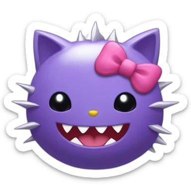 hello kitty with gengar sticker