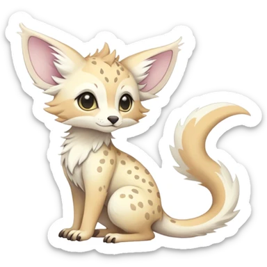 Feral Rare Fantasy cute pastel Vernid-Trico-species by LiLaiRa, random markings, tufted tail, tufted ears, full body sticker