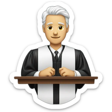 judge shows heart with hands sticker