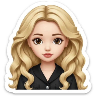 pretty bratz baddie, sabrina carpenter, long blonde wavy hair sticker