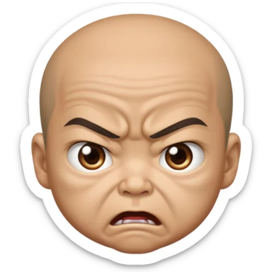 angry japanese male baby sticker