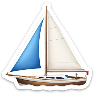sailboat with white sail side view sticker