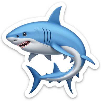 As haz un tiburón con piernas y tenis azules sticker