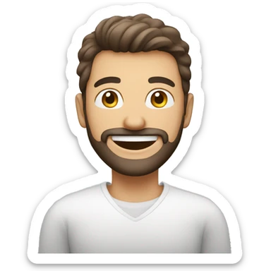 happy man in white , topete , com barba  sticker