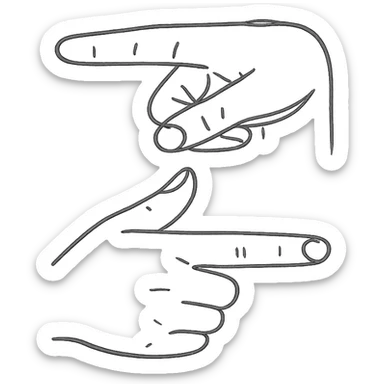 hands in the shape of the letter Z sticker