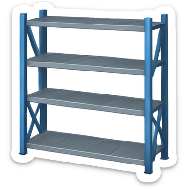 tall metal shelves with manyblue orb prophecies sticker