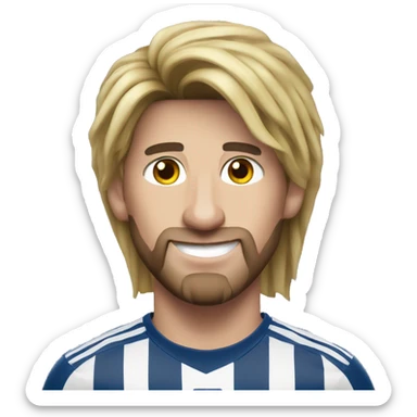 Messi with a Rapunzel wig sticker
